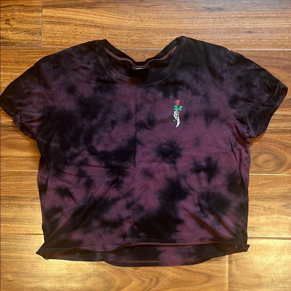 Empyre Black and Purple Crop Short Sleeve Tee
